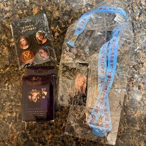 Buffy the Vampire Slayer Magnets Buttons & Lanyard NEW